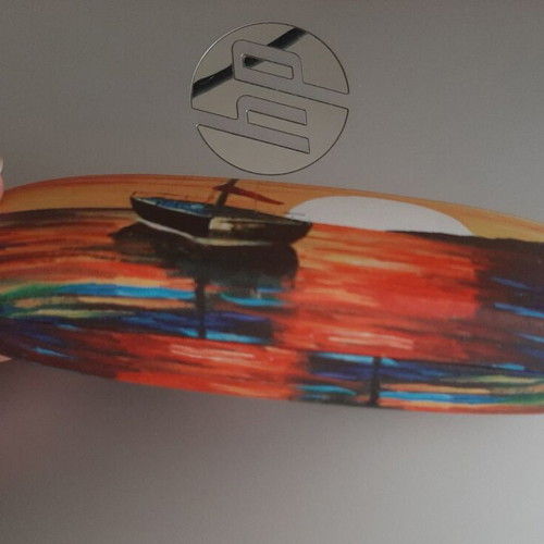 Hard glasses case with landscape, new, multicolored