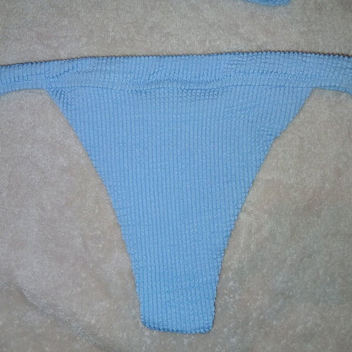 Ribbed Baby Blue Bikini New with Storage Bag