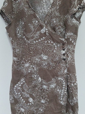 La Redoute linen dress like new, size L, white and beige