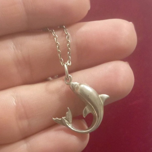 Silver chain with dolphin pendant 925 like new