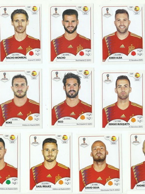 Panini Αυτοκόλλητα World Cup Russia 2018 Ισπανία, δεκατέσσερα καινούργια