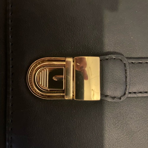 Sisley envelope bag used, black leather 35x25cm