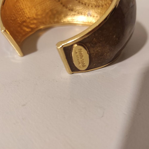 Roberto Cavalli bracelet cuff 5.5 cm wide like new, black and gold
