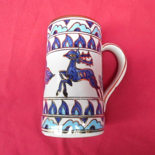 Traditional handmade Rhodian decoration with painted deer design