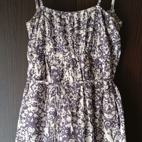 Cotton women's dress new, white and purple, size L