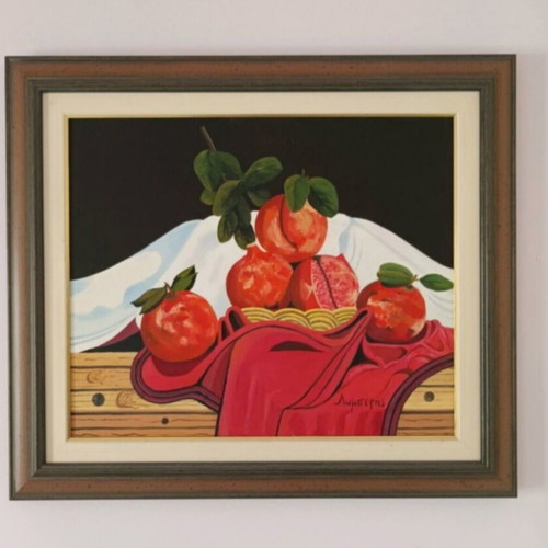 Oil painting on canvas used, 80x70 cm with frame