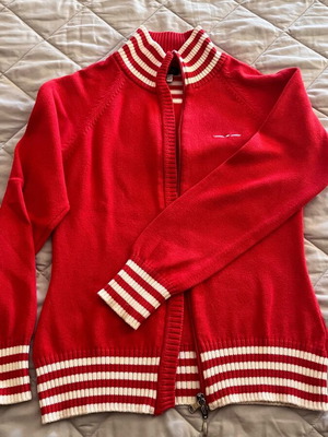 Armani Jeans cardigan red with white details, like new, size M