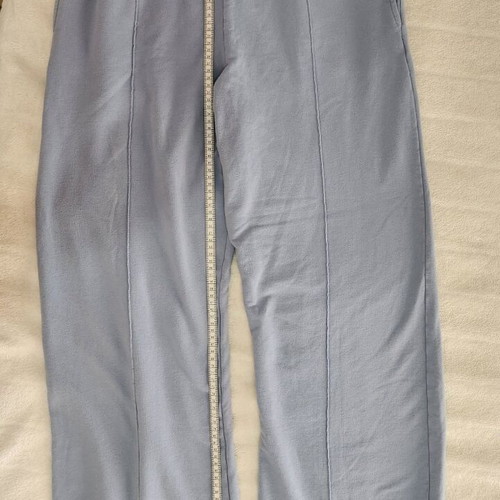 Sky blue jumpsuit in a wide straight line.
