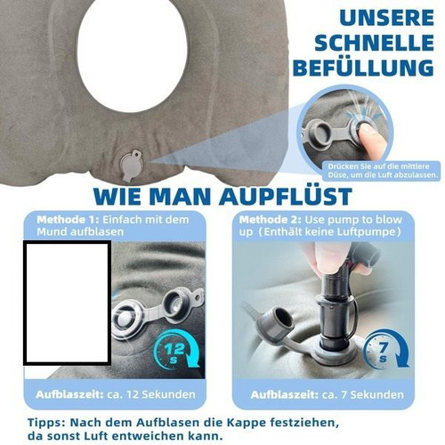 Inflatable orthopedic ring seat cushion 45.5 x 39 x 11 cm