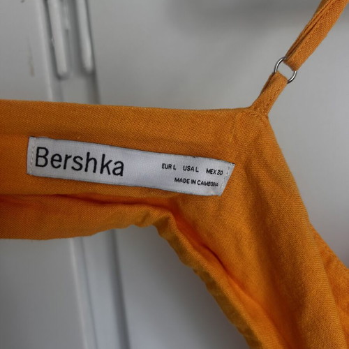 Bershka dress size L orange like new with adjustable straps