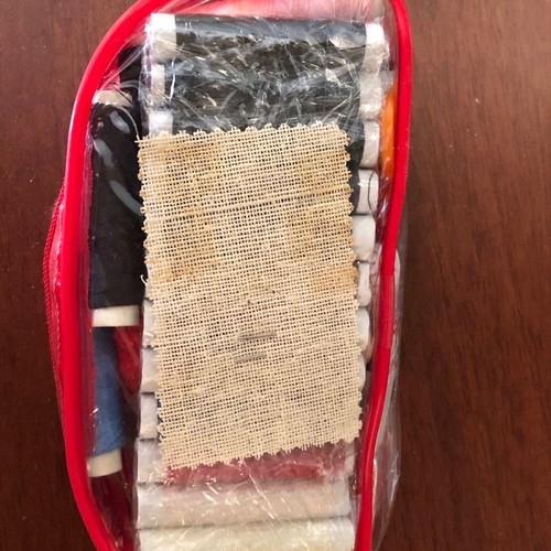 Sewing kit complete travel set with threads and needles in pouch