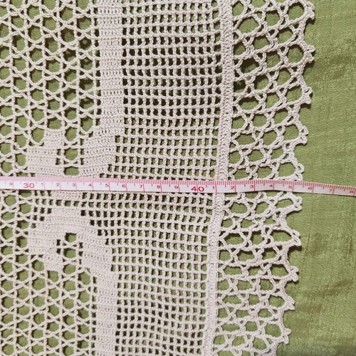 Crochet square like new, table mat cover 78x45 cm