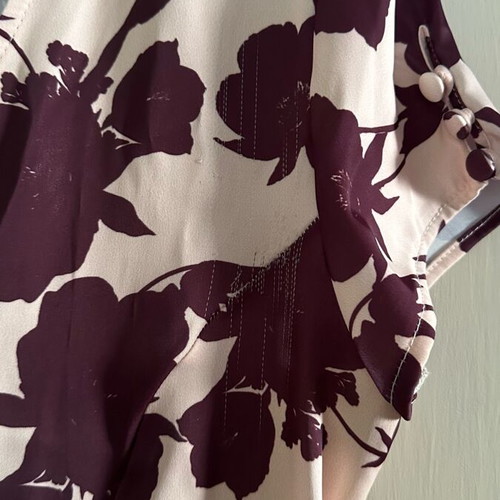 Mini floral dress used with V neck in pink-bordeaux ASOS