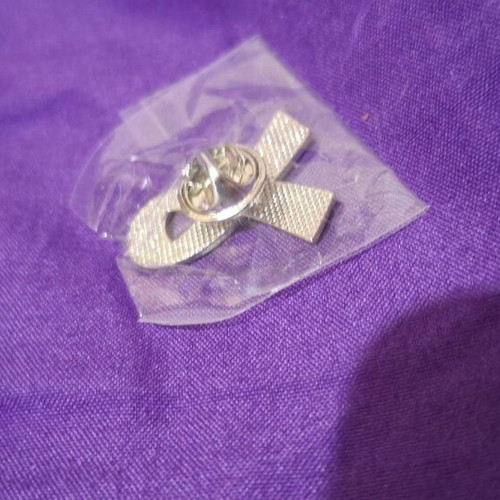 Breast cancer pin new, pink and silver