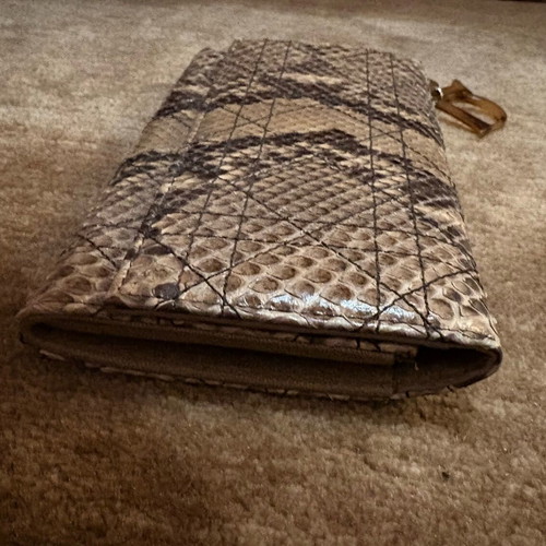 Christian Dior Lady Dior Cannage leather wallet like new, beige brown
