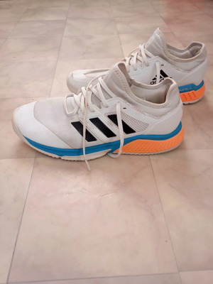 Adidas athletic shoes pair, size 46, white