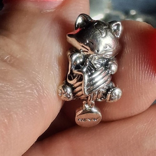 Pandora charm cat silver