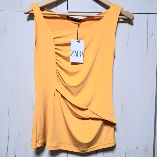 ZARA women's blouse top new, yellow, size M