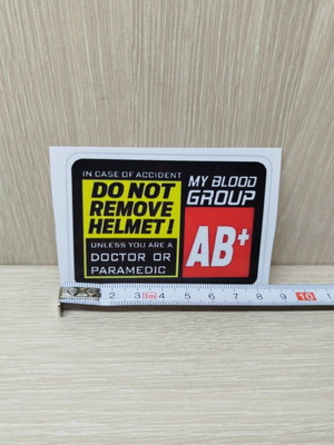 Blood Group AB+ Helmet Sticker new