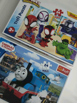 Trefl Puzzle Thomas & Spidey like new, set of 2 pieces
