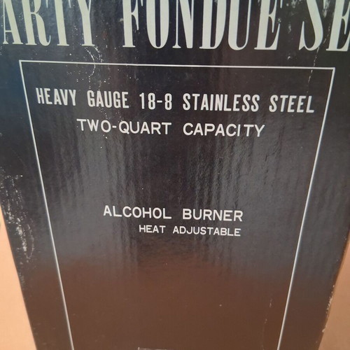 Fondue set stainless steel vintage, new unused
