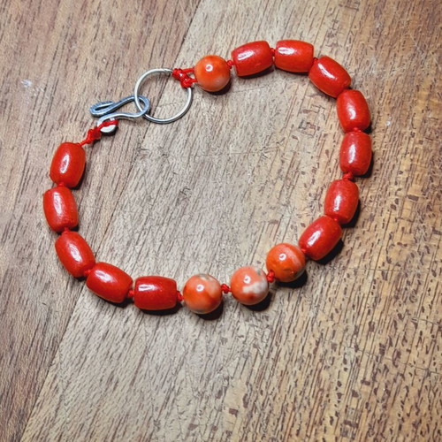Bracelet with semi-precious stones and silver clasp handmade new