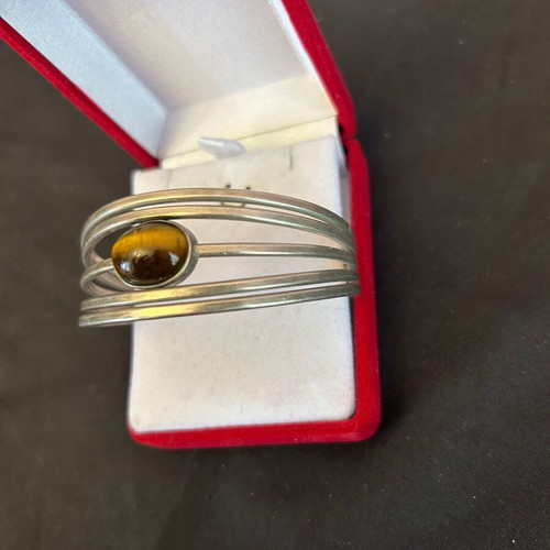 Vintage 925 silver bracelet cuff used, 19 cm