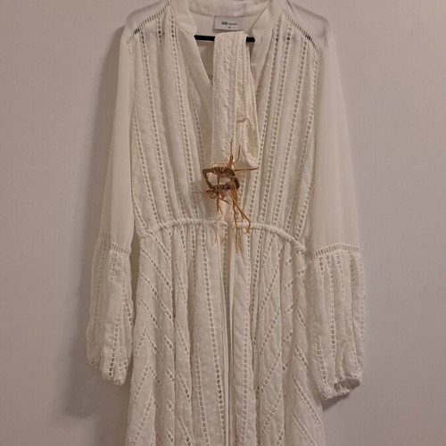 BSB Summer White Dress with Belt, New, Size 38