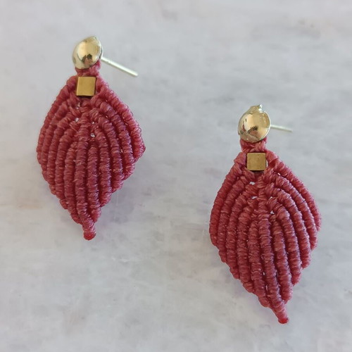 Macrame earrings like new with box now