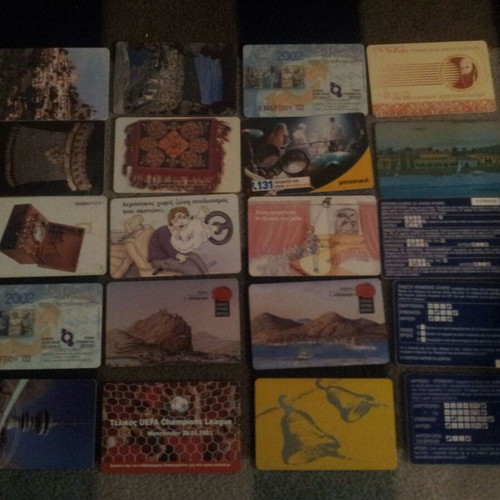 Phone cards used, pack of 20 pieces