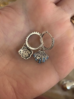 Silver earrings with hallmark new