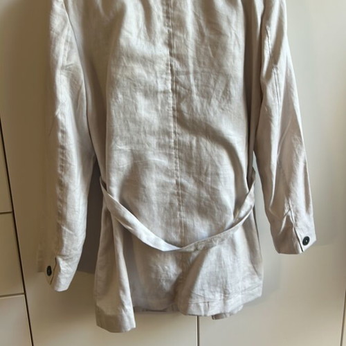 Mango linen suit cream beige new, jacket with belt and pants