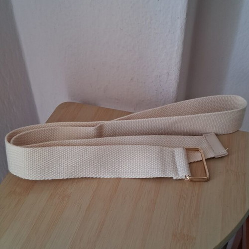Woven belt 112cm new, white-beige color