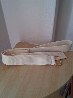 Woven belt 112cm new, white-beige color