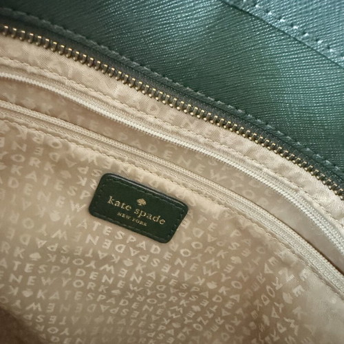 Kate Spade New York Tote Bag used, olive green with zipper