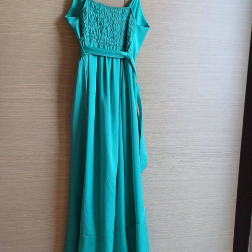 Summer dress turquoise with wrap chest and belt, worn once