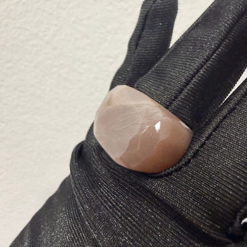 Sunstone ring, natural carved gemstone