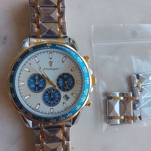 Poedagar unisex wristwatch like new, blue and silver