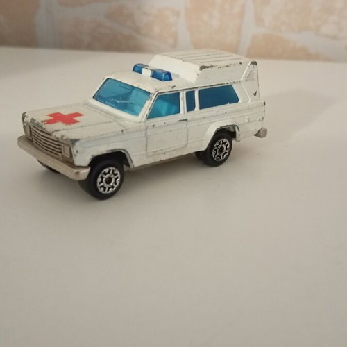 Majorette Jeep Cherokee Ambulance die-cast toy car, vintage