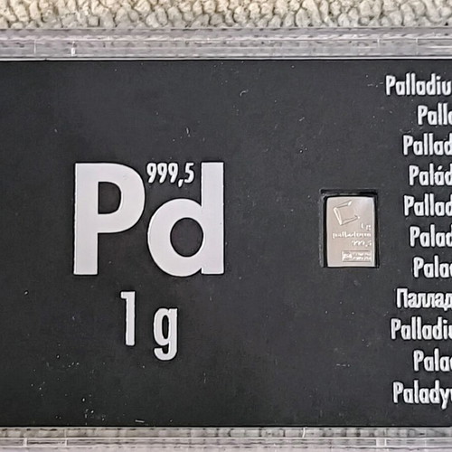 1g Palladium bar 999.5‰ Heraeus