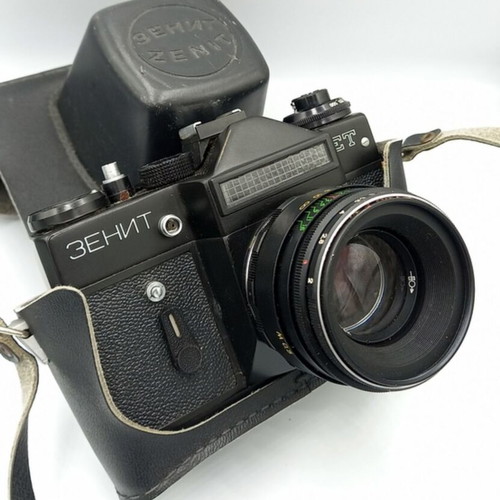 Zenit ET Helios 44M-2 camera used with case