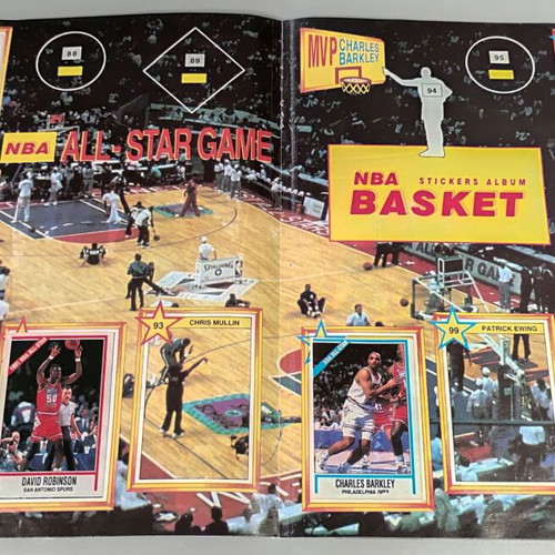NBA 1990-91 Sticker Album used with 105 authentic stickers