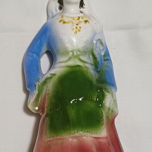 Vintage decorative figurine woman with traditional Rhodes costume like new, 1950s