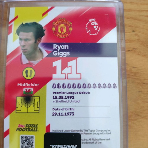 Topps Total Football Ryan Giggs Manchester United card like new