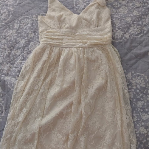 Lace cocktail dress used, beige, size M