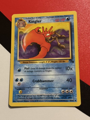Kingler Pokémon Fossil card 38/62