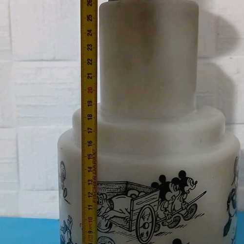 Vintage ceiling light used with Disney characters, glass