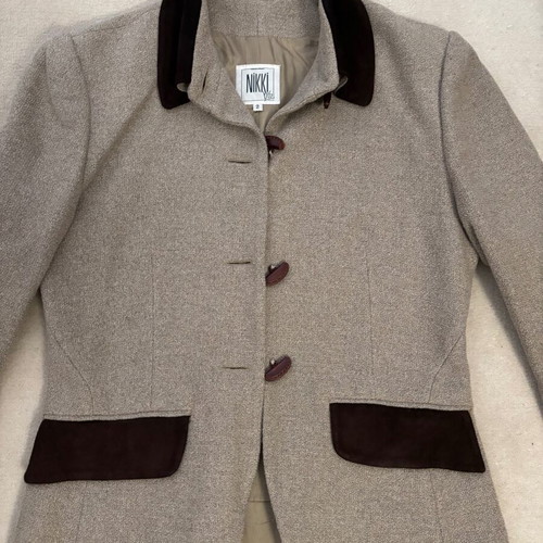 Vintage Nikki Bis Atelier wool blazer like new, beige and brown