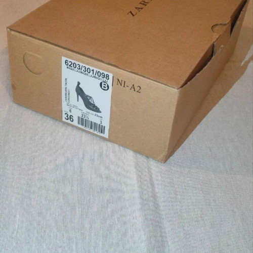Zara Lace-Up Heels Nude Size 36 New