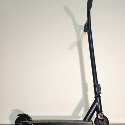 Black two-wheel scooter with rear brake